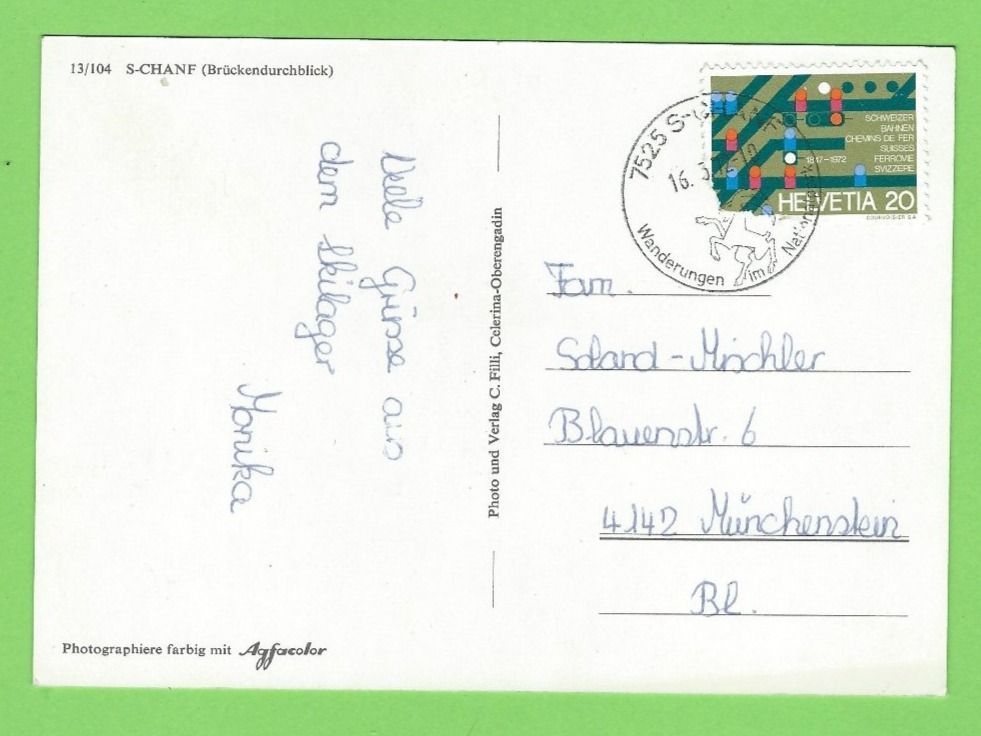 Cartoline postali: S-chanf (Brückendurchblick) – Usato da Zürich venduto da t24_de 1