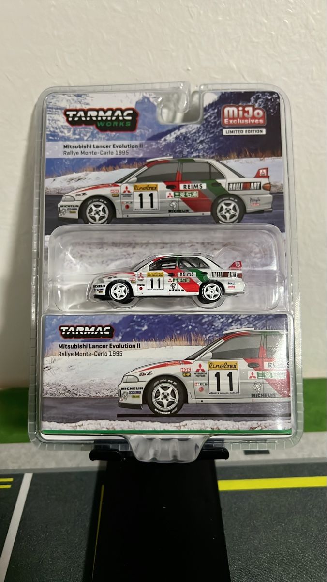 Mitsubishi Modellini d'auto: Tarmac Works Mijo Mitsubishi Lancer Evolution II 1995 – Nuovo e nell'imballaggio originale da Thayngen venduto da sop_2xnz
