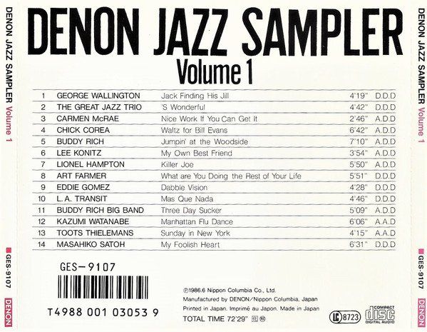 CD: DENON JAZZ SAMPLER Vol.1 Toots Thielemans Lee Konitz CD – Usato da Kandergrund venduto da Sososo 1