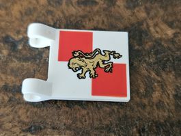 lego White Flag 2 x 2 Square with Gold Lion on Red and White