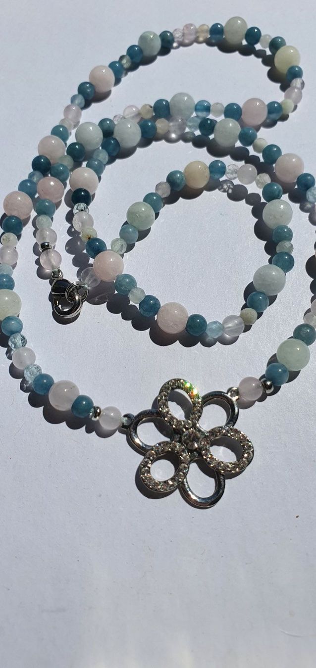 Catenine: Quarz und Morganit mit Blau Chalcedony – Nuovo (secondo la descrizione) da Benglen venduto da Meercat3