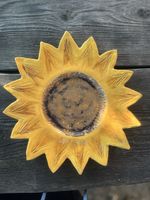 Künstler-Keramik Schale Sonnenblume Handarbeit signiert SU