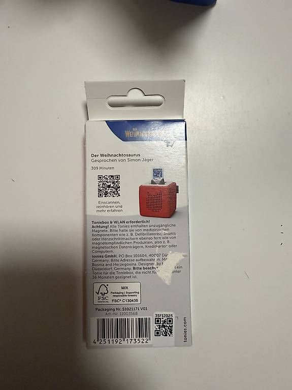 Hörbücher: Weihnachts-tonie Dinosaurier  – Neu und originalverpackt aus Basel von momo.st 1