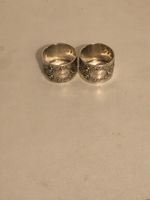 Serviettenringe 800 Silber 2 Stk. mit Gravur guter Zustand