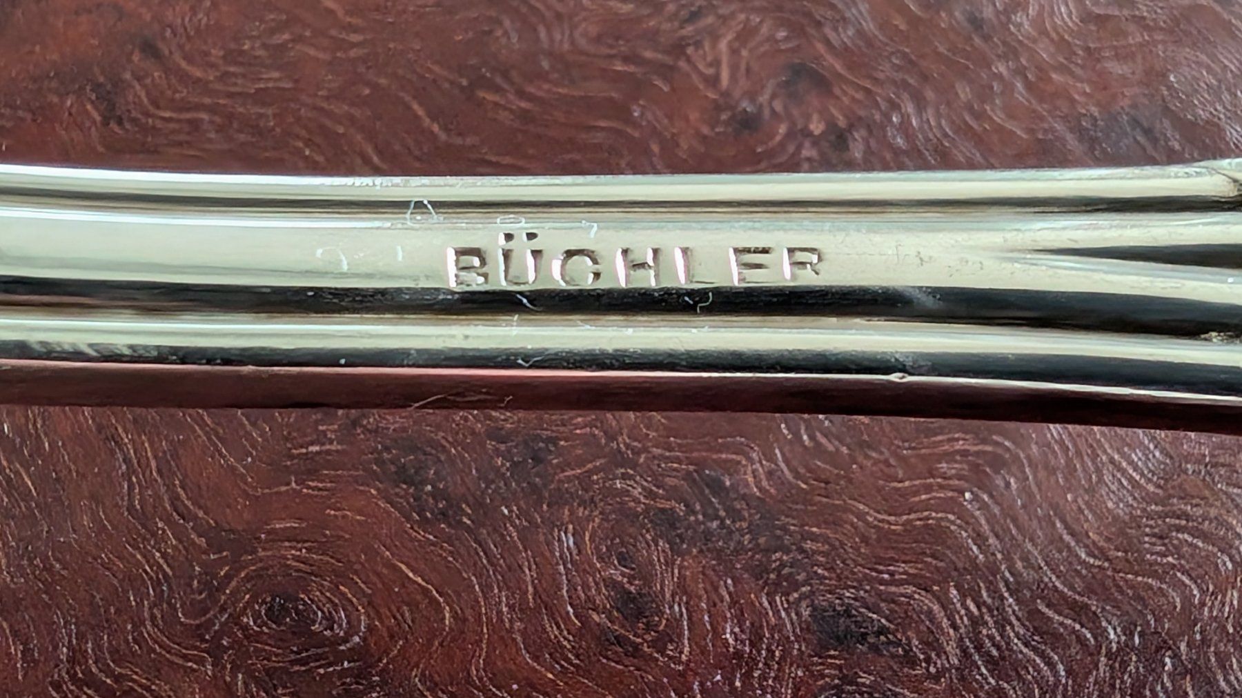 Jezler Cucchiai: Tischtuch-Schaber (oder Krümelschaber) aus 800 Silber – Usato da Binningen venduto da LukasRicardo 5