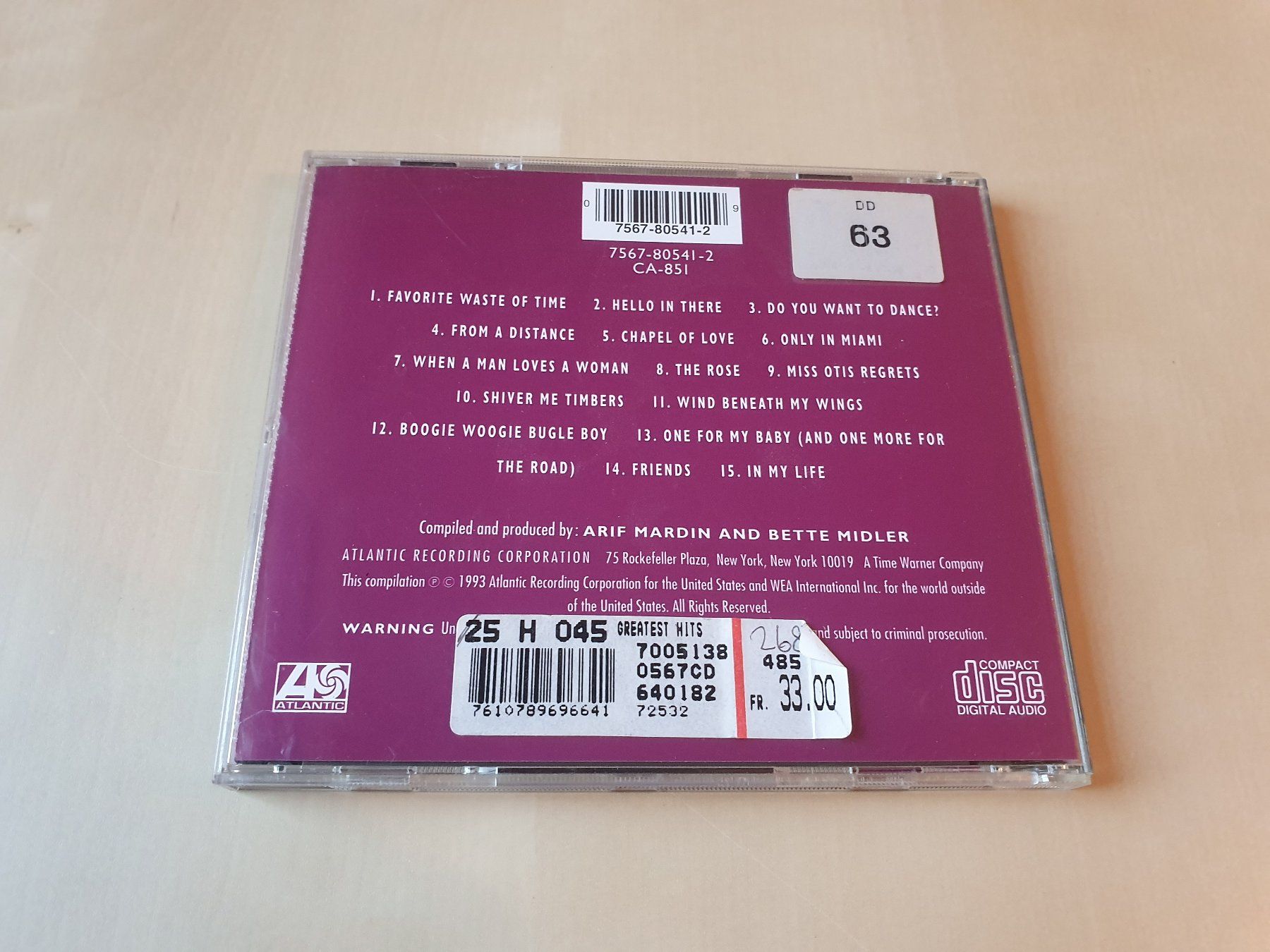 CD: Bette Midler Greatest Hits – Usato da Stansstad venduto da collectorsshop 1