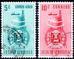VENEZUELA 1951 ANZOATEGUI 2 MARKEN GESTEMPELT - AB106