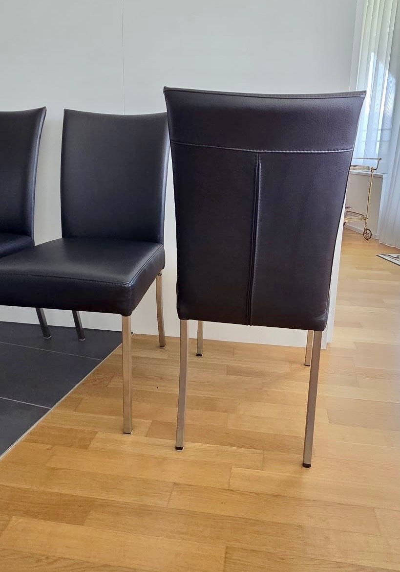 Musterring Sedie: 3er Set Lederstühle - Echtleder - Marke Musterring – Usato da Luzern venduto da KKEKLU 1