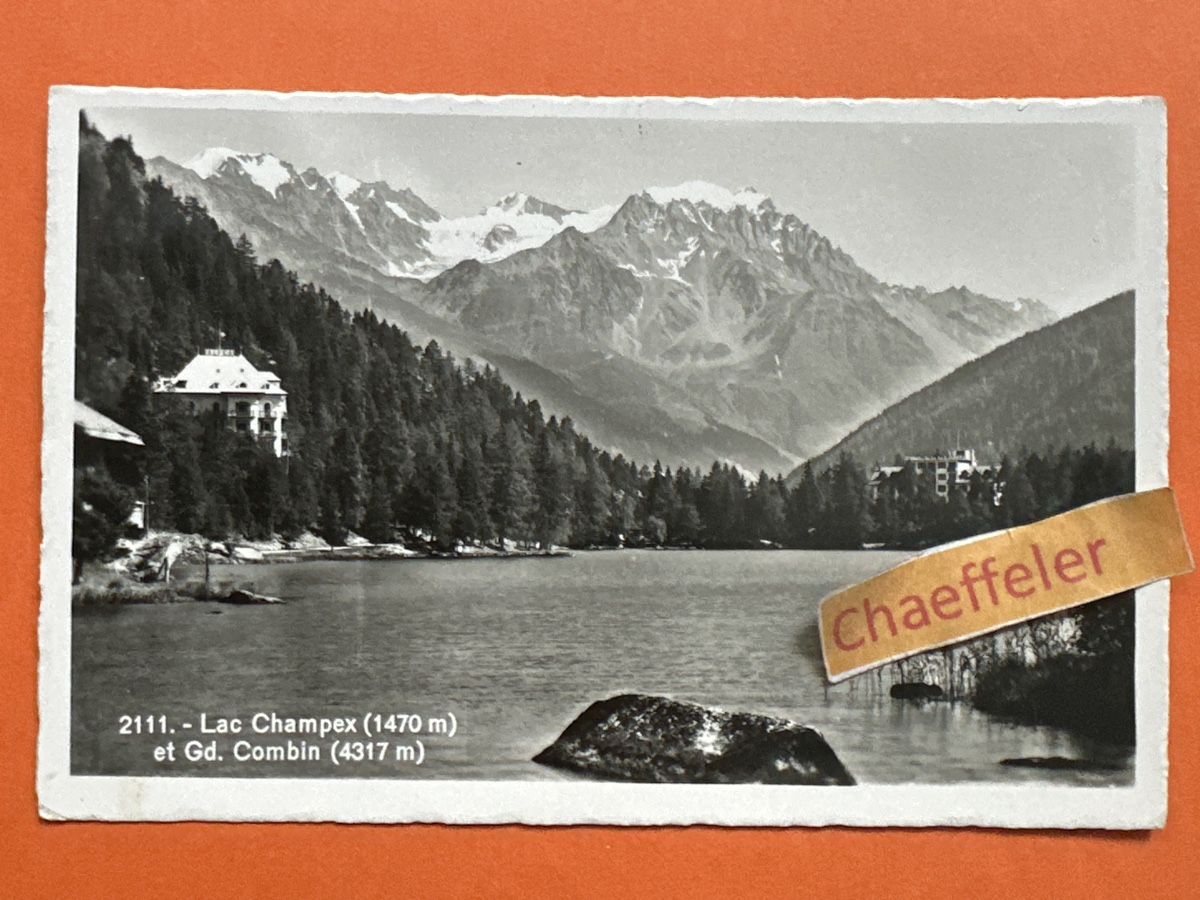 Cartoline postali: 1953 2111. -Lac Champex er ahd. Combin. – Usato da Zürich venduto da Chaeffeler