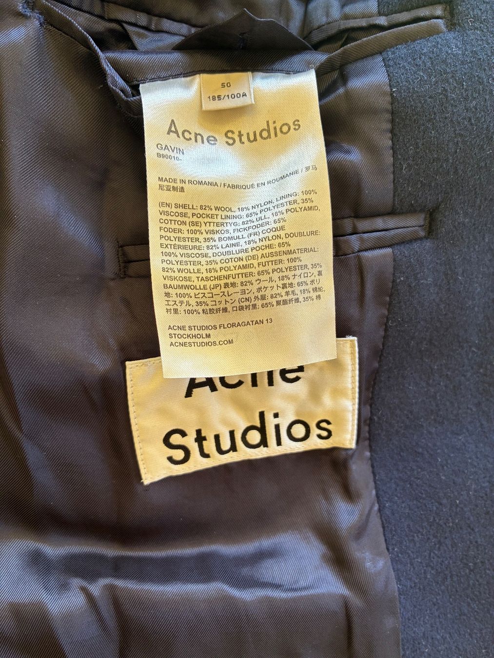 Acne Studios Cappotti: Acne Studios Mantel Blau Gr. L ( 50 ) – Usato da Fribourg venduto da waves55 3