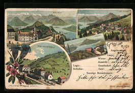 Litho Rigi Kaltbad, Kulm, Klösterli, K