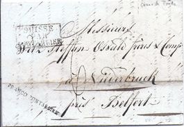 LETTRE PREPHLATELIQUE de CHAUX - de - FONDS à NIEDERBRUCK