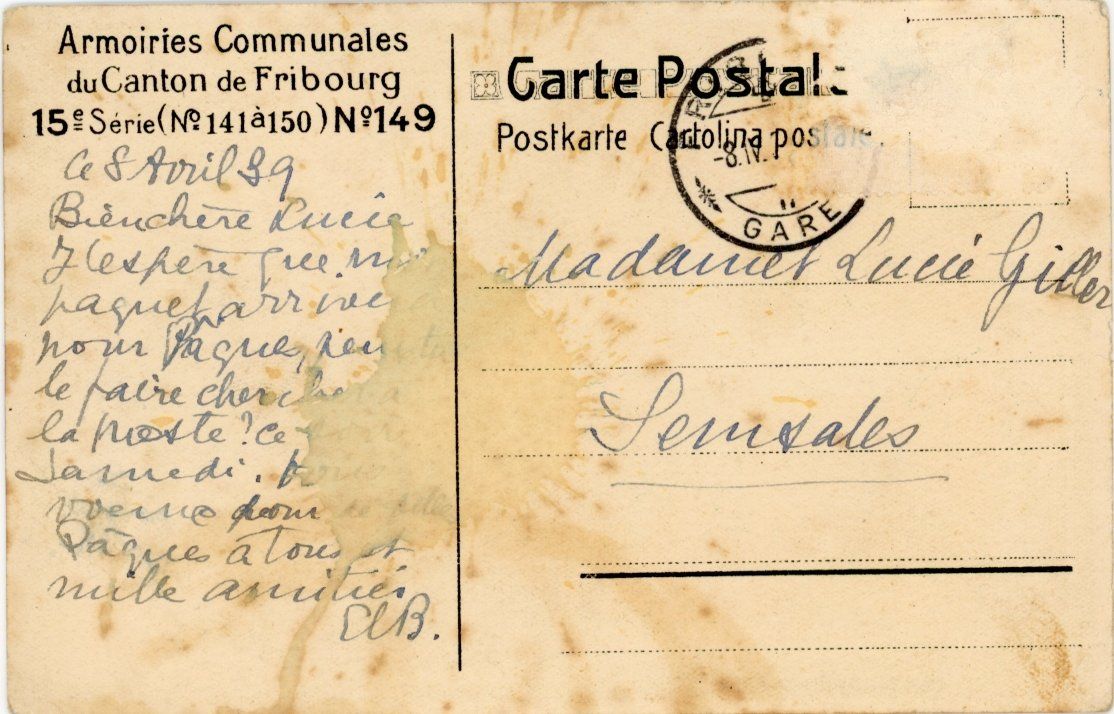 Cartes postales: Charmey   FR       um 1939 – D'occasion à Brig par Valcards54 1