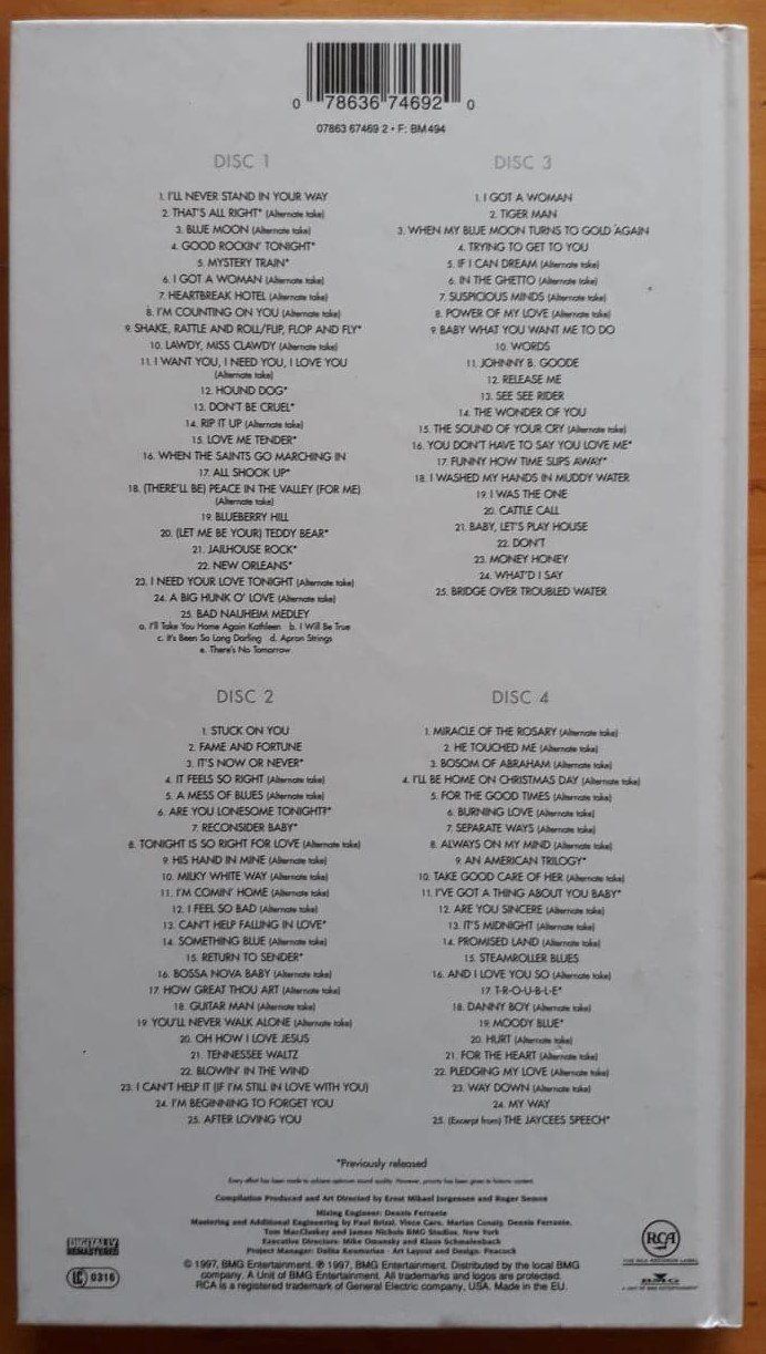 CD: ELVIS PRESLEY - Box set 4x CD's 1997 – Usato da Le Locle venduto da PereiraHugo 1