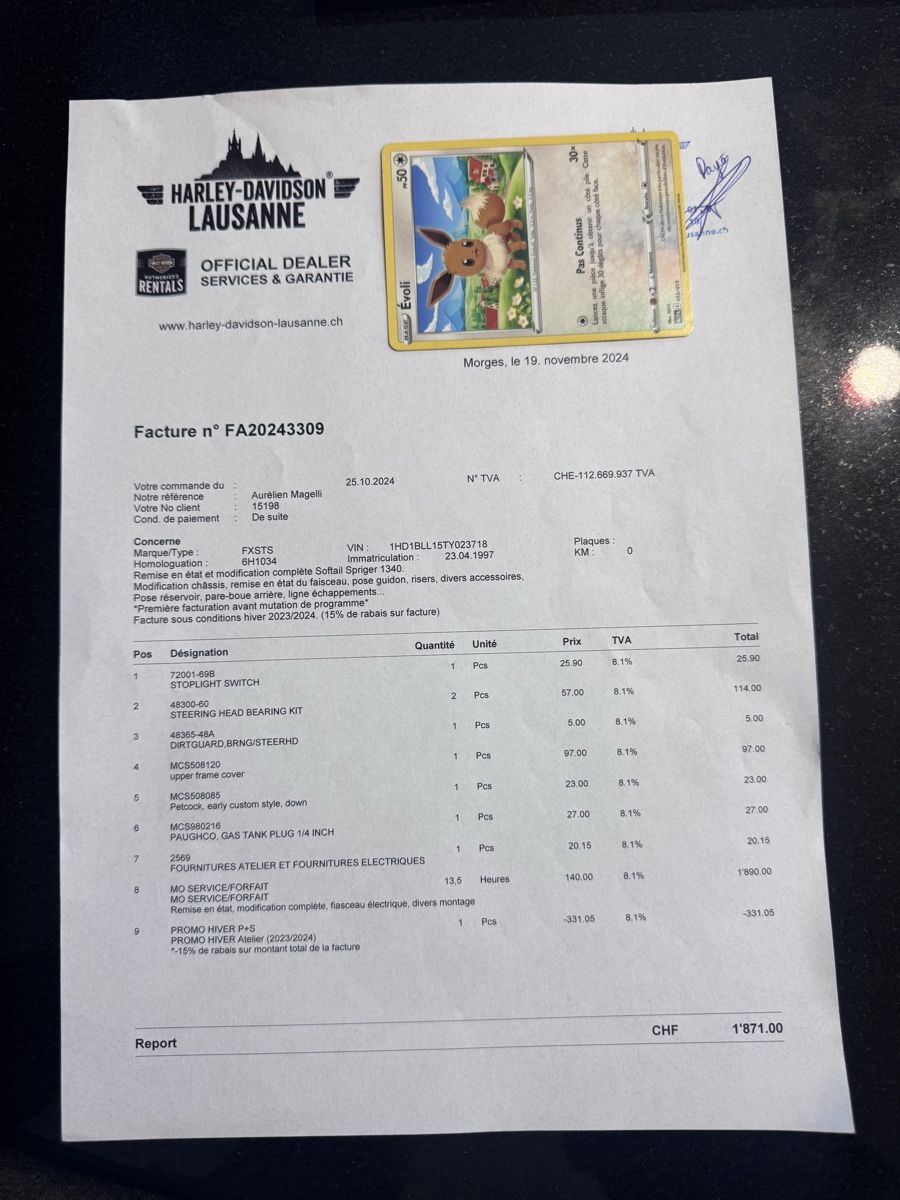 Harley-Davidson Chopper: Harley Davidson fxsts springer softail evo – Usato da Vouvry venduto da soniam0102 6