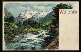 Litho Wetterhorn, Blick auf das Massiv, 