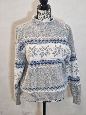 Winter Pullover mehrfarbig Norwegermuster Grösse S wie neu