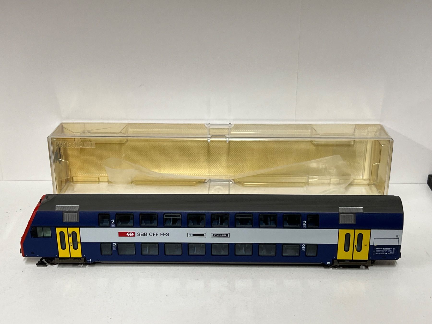 Fleischmann Modellini di ferrovie: Fleischmann S-Bahn Steuerwagen H0/DC 65132 – Usato da Geroldswil venduto da TopTrain54 1