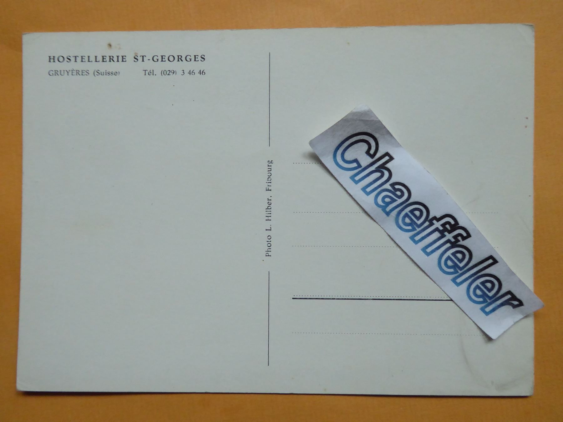 Cartes postales: Hostellerie St. Georges, Gruyères – Neuf (Voir description) à Zürich par Chaeffeler 1