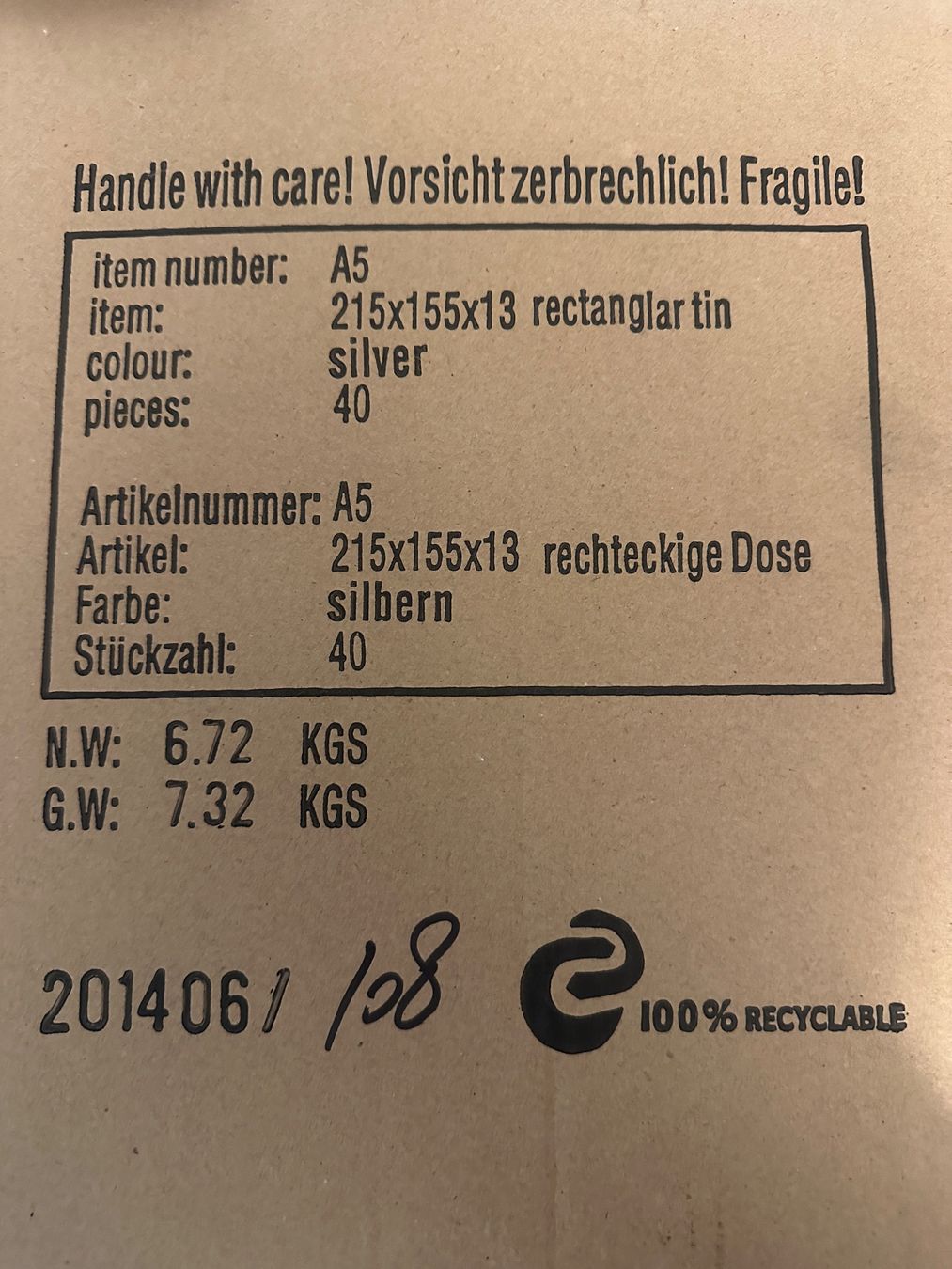 Contenitori & Simili: Scharnierdeckeldosen aus Weissblech – Nuovo e nell'imballaggio originale da Zürich venduto da Nanu9