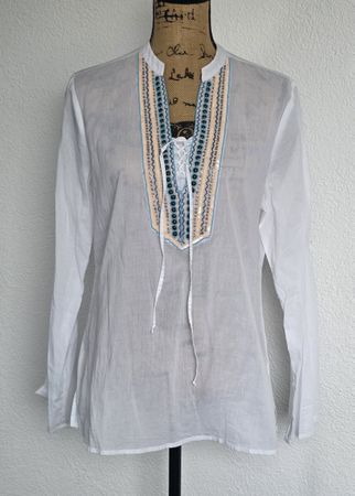 Sommer Tunika Bluse Emily VDB, Gr. 38, Weiss, Top Zustand!