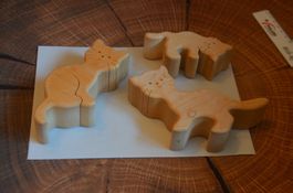 BASTELN - 3 KATZE HOLZ