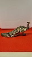 Dekorative Pfauen-Figur aus Messing, Goldfarben, Vintage