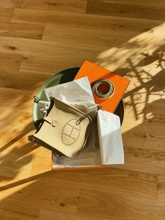 Sac Hermès Mini Evelyne poussière 2025
