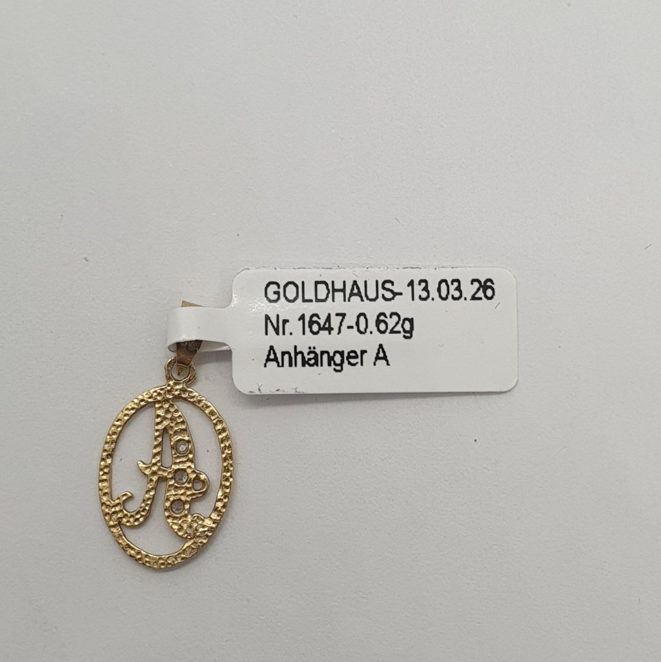 Ciondoli: Echt 18K Gold - A Buchstaben Anhänger – Usato da Luzern venduto da Goldhaus-Luzern 4