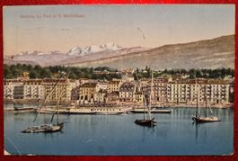 Genève. Le Port et le Mont-Blanc 1913