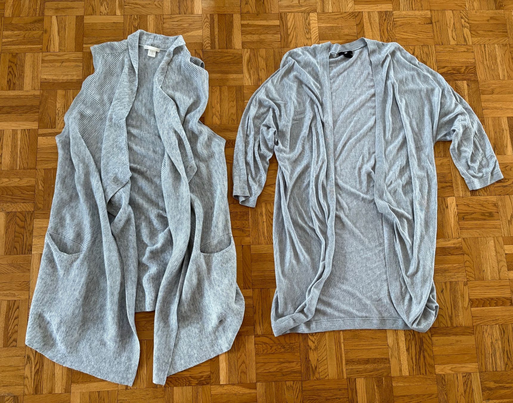 H&M Kleiderpakete: Cardigan und Strickgilet, grau – Gebraucht aus Oetwil an der limmat von Sual