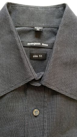 Herren Hemd langarm ungetragen Gr. 39/40 schwarz feinkaro