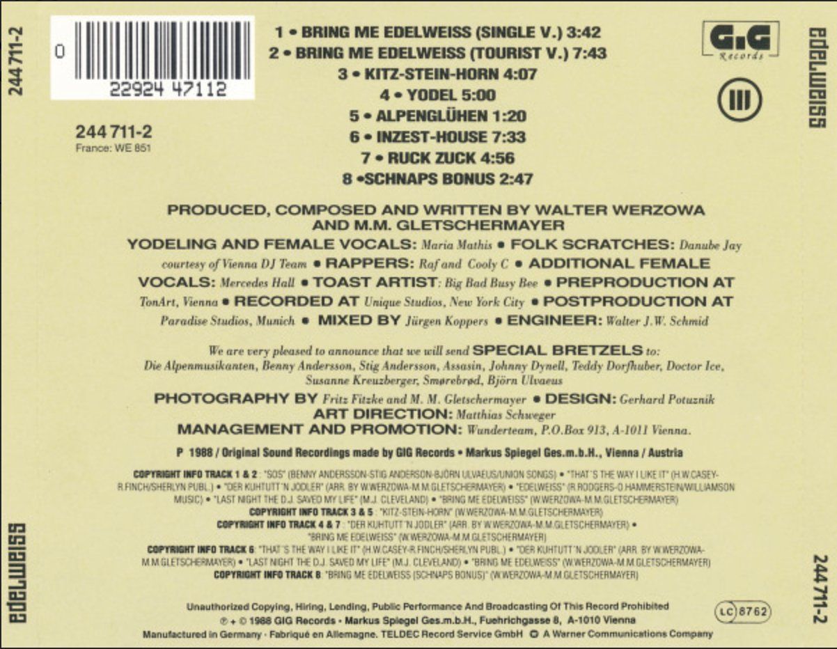 CD: Edelweiss – Edelweiss – Usato da Brunnen venduto da Barfly5 1