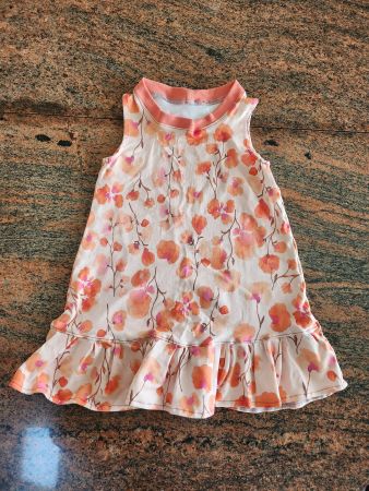 Sommerröckli mit Blumenmuster Gr. 92, Handmade, neu