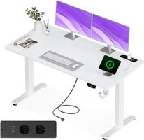 L Schreibtisch höhenverstellbar elektrisch 160x140 Weiss