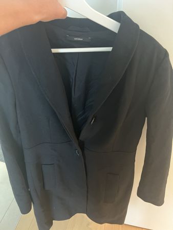 Schwarzer Mantel  Gr. 38 Wolle Kaschmir Angora windsor
