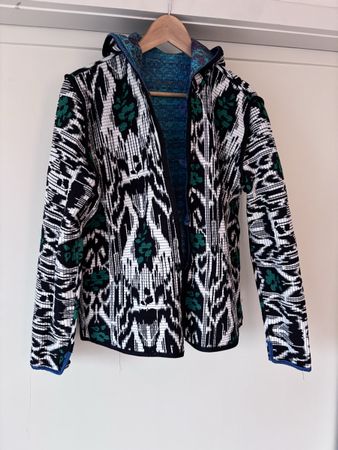 Hooded Quilted Jacket, reversible, Size S/M, unique design