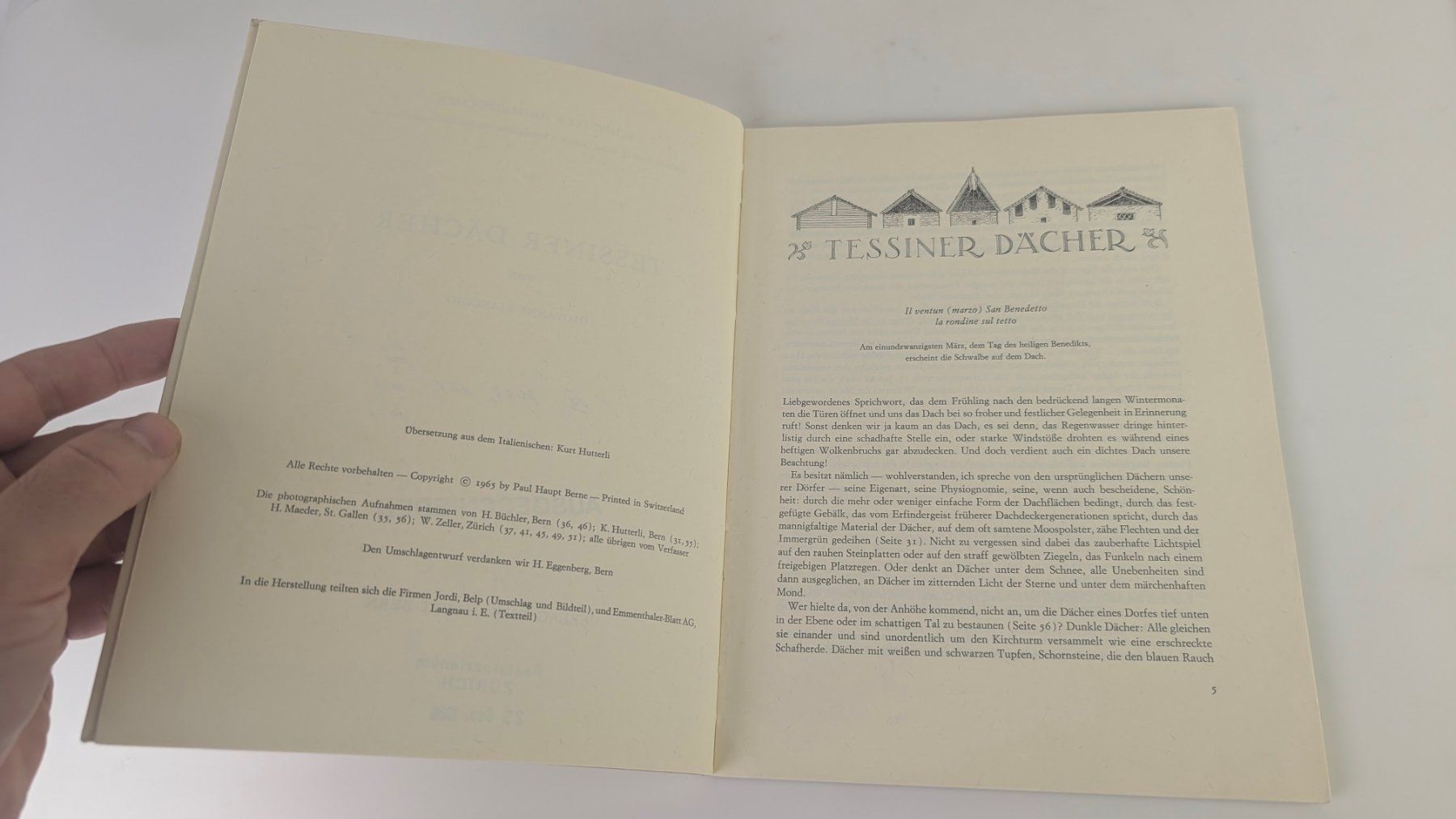 Libri: Schweizer Heimatbücher: Tessiner Dächer 1965 – Usato da Zürich venduto da axolottchen 5