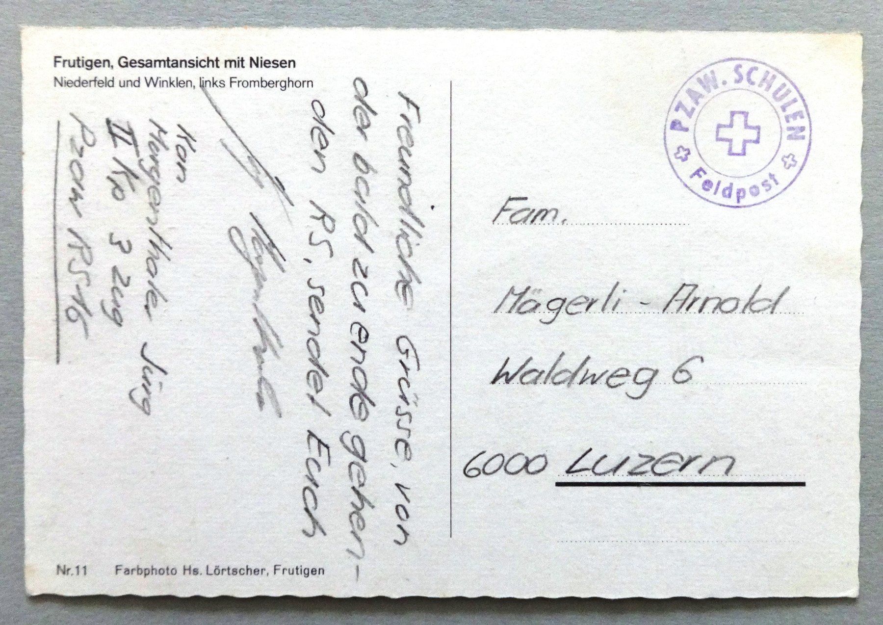 Cartoline postali: Frutigen, Gesamtansicht mit Niesen – Usato da Fétigny venduto da Billy2miny 1