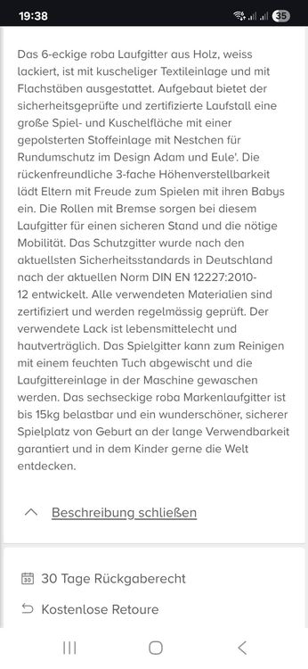 Parcs & barrières de sécurité: Laufgitter von Roba – D'occasion à Rütihof par Njugu 3