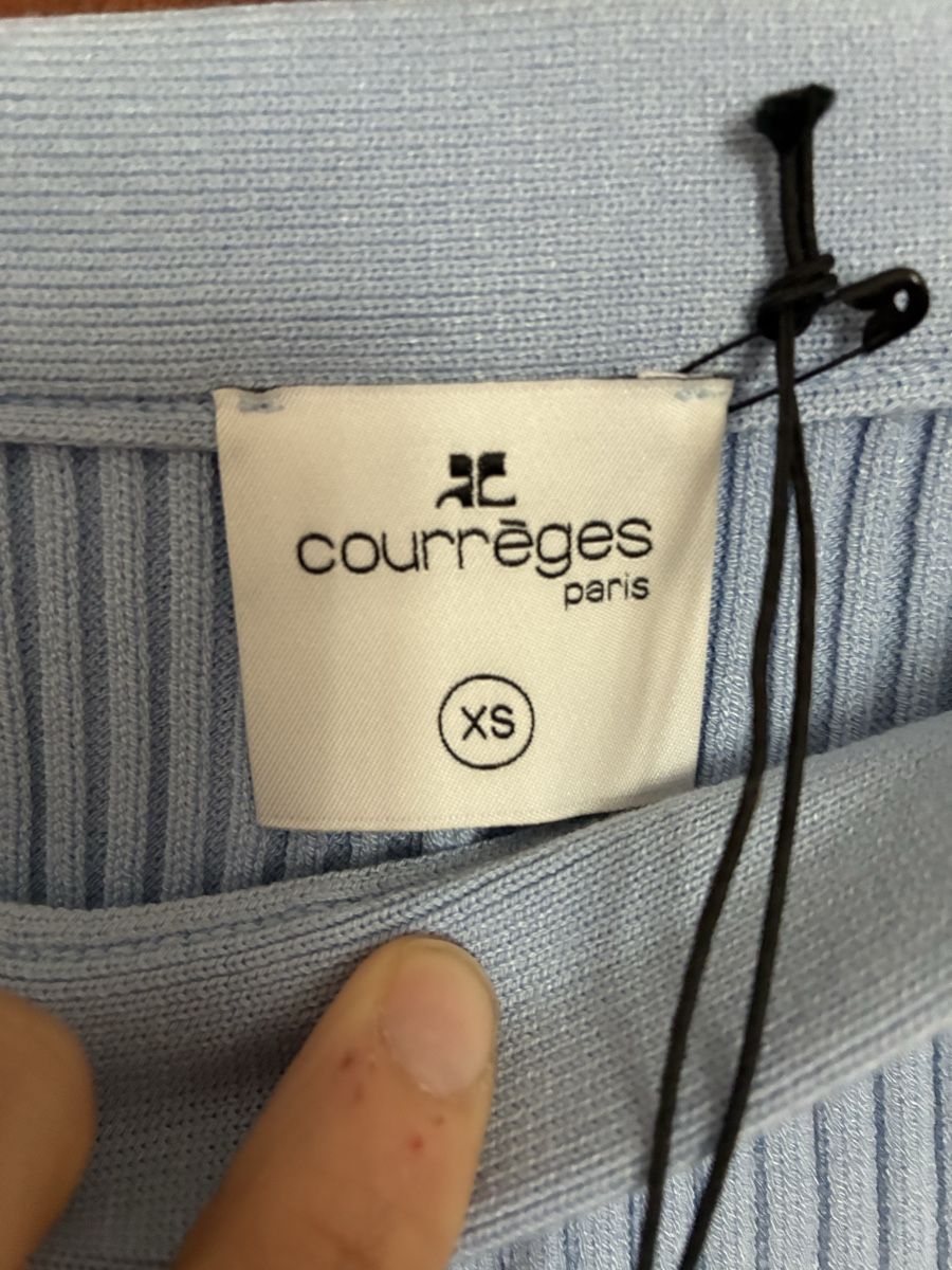 Pantalons: Courreges pants light blue size XS ribbed knit – Neuf (Voir description) à Zürich par fed_25dg 2