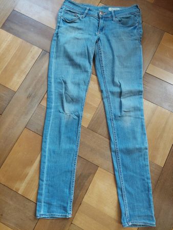 H&M Super Sqin Jeans, 28x32 Waist Super Low, Super Slim Blau