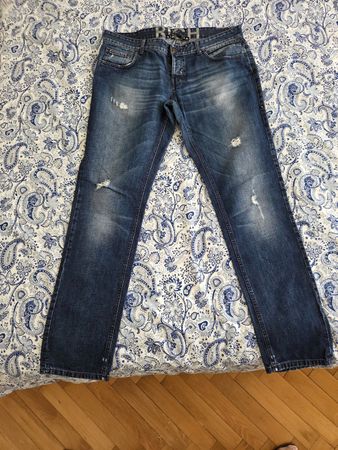Jeans John Richmond blu con ricamo taglia 38 usato