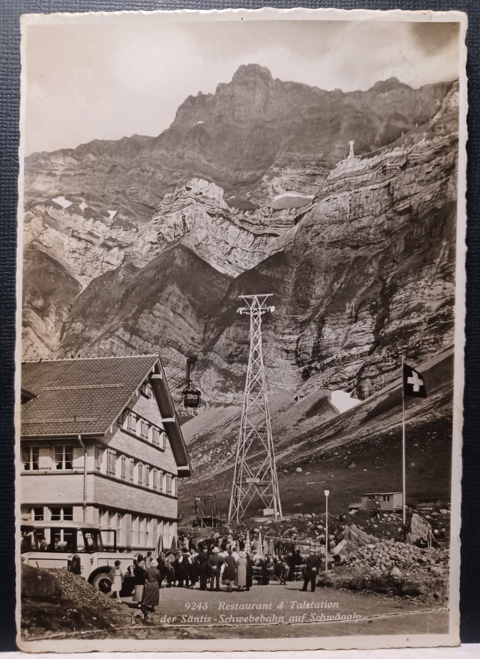 Cartoline postali: Oldtimer, Rest.+Talstation Säntis-Schwebebahn, Schwägalp, – Usato da Aarau Rohr venduto da mgvw