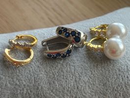 Luxus Elegante Ohrstecker Ohrschmuck  Farbe:Silber Zirkonia