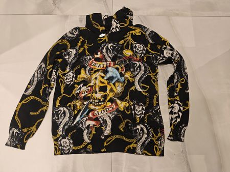 Ed Hardy Zipper Jacke mit Totenkopf Muster, Grösse M