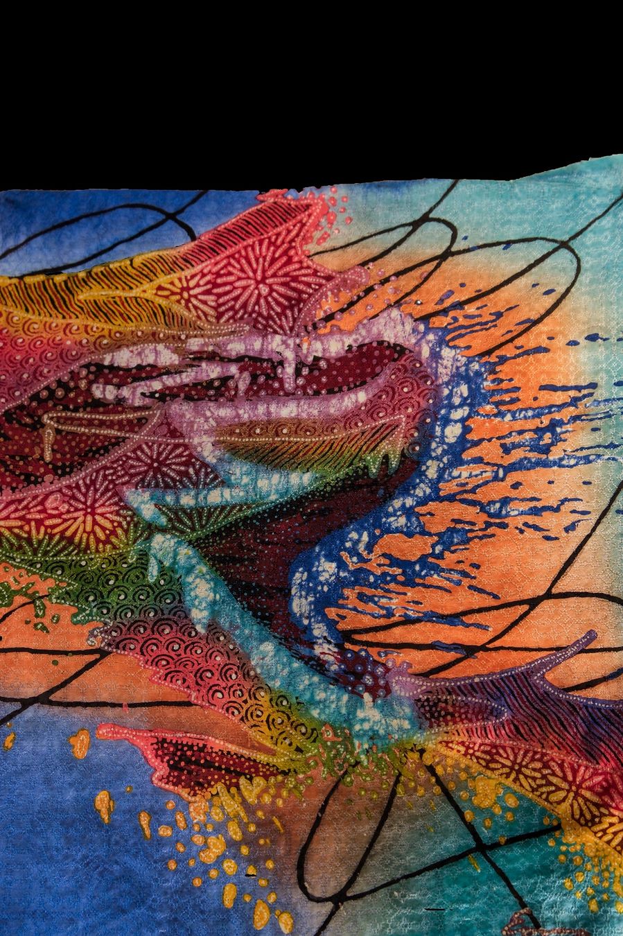 Tessuti: Batik-Lukis-Kunsttafel (abstrakter Expressionismus) – Nuovo (secondo la descrizione) da Romanshorn venduto da ras_b6lp 1