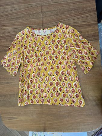 Damen Bluse gemustert Gelb M/L 1mal getragen
