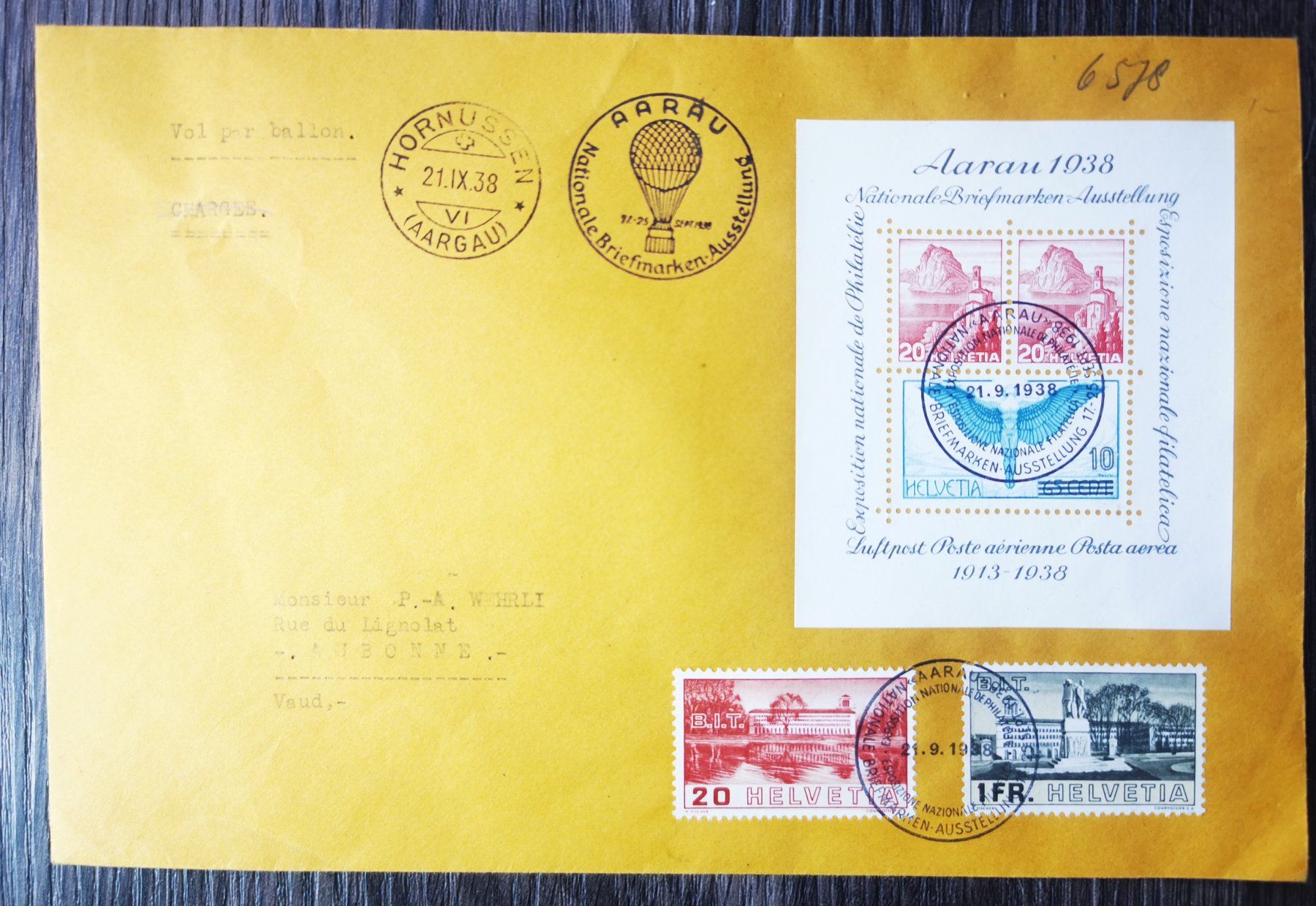 Tutti i francobolli: TR48 Enveloppe Suisse 1938 – Usato da Cousset venduto da Patrick_Collections