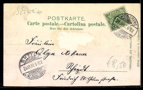 Ansichtskarten: Litho Interlaken, Teilansicht, Grissbach – Gebraucht aus Berlin von bartko-reher 1